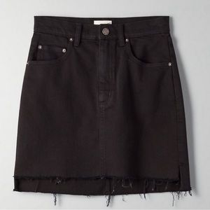 aritzia denim mini skirt